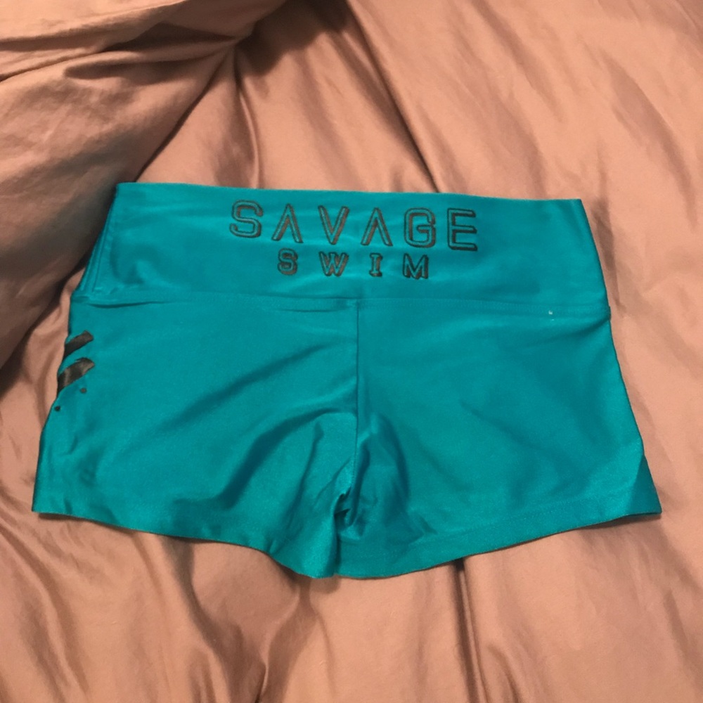 Teal savage swim shorts